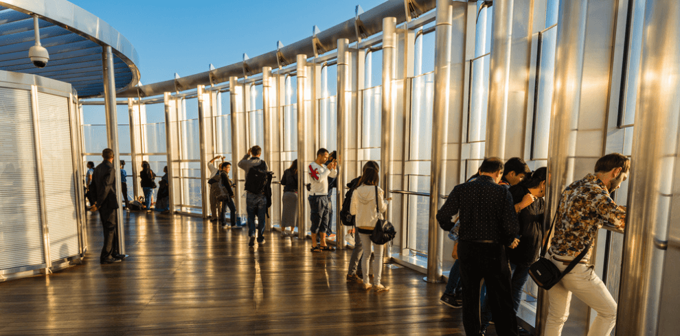 Iconic Burj Khalifa in Dubai with a Rooftop Meal